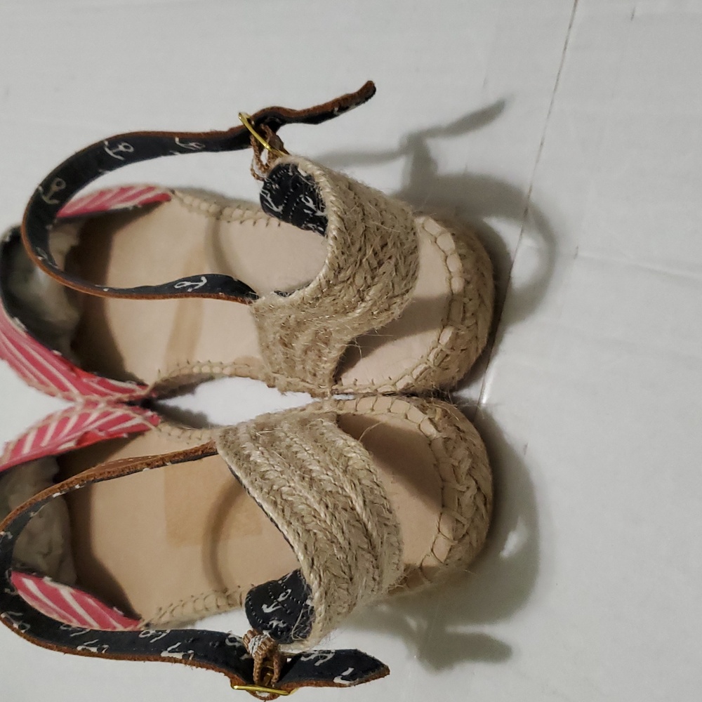 Sperry Hope Top Sider Striped Red Jute Straps Nautical Espadrille Sandals 11M - Picture 5 of 9
